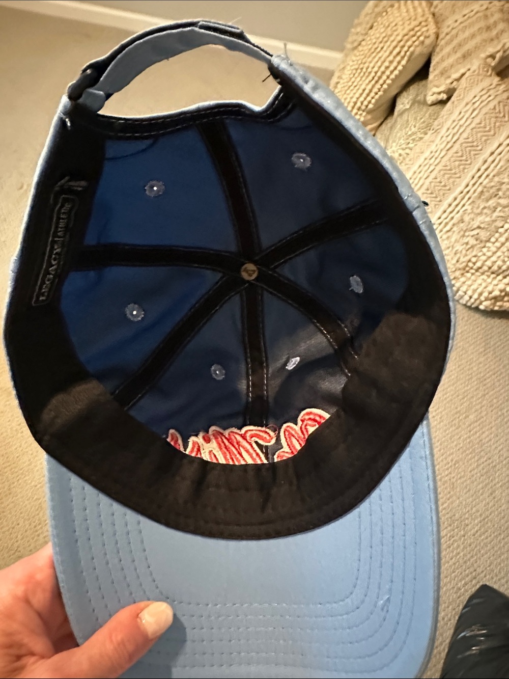 Legacy Ole Miss Light Blue Hat with Red Script - Picture 4 of 4